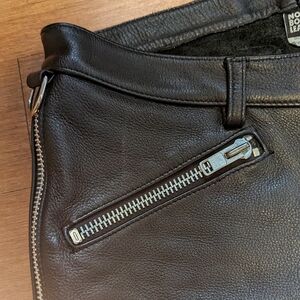 Northbound leather, low rise leather pants.